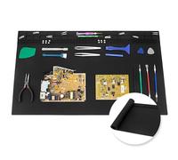Extra Large Soldering Mat, 27.6''x15.7'' Oversize 932°F Heat Resistant Large Silicone Workench Repair Mat for Electronics Phone Laptop Repair, BGA Soldering Gun Iron (Black)