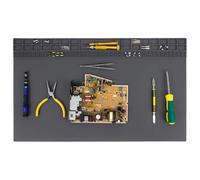 Extra Large Soldering Mat Premium Silicone 60cm*35cm 932°F Heat Resistant Repair Work Mat Large Workbench Mat for BGA and Gun Soldering Iron, Electronic, Phone, Laptop Repair (Grey)