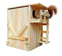 Extra-Large Solid Cedar Squirrel House - Handmade Outdoor Nesting Box with Porch for Squirrels & Chipmunks | Easy Mounting Kit for Tree, Fence, or Backyard