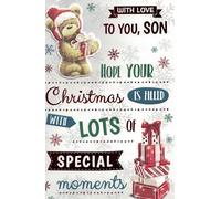Extra Large Son Luxury Christmas Card Premium Xmas Design 7 Pages 12 X 7.5 Inches