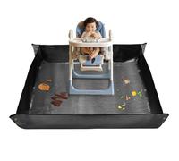 Extra Large Splat Mat for Under High Chair, 150 x150cm Waterproof Food Catcher, No-Spill Corner Snap Design Easy Wipe-Clean Floor Protector for Messy Meals & Playtime