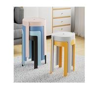 Extra Large Stackable Plastic Stools18 Tall Round Colorful Backless Bar Seats Portable Nesting Chairs for Home Party OfficeSet of 6