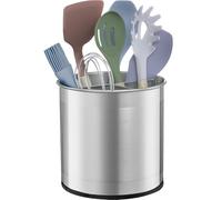 Extra Large Stainless Steel Kitchen Utensil Pot - 360° Rotating Utensil Holders - Weighted Stable Base - Utensil Storage Caddy with Removable Divider for Easy Cleaning - Utensil Holders & Organisers