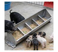 Extra Large Stainless Steel Pig Hay Feeder Trough for Livestock and Poultry - Ideal for Hogs, Cattle, Horses, and Goats - Durable and Open Design, 200cm Length