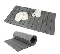 Extra Large Stone Dish Drying Mat for Kitchen Counter, Eco-friendly, Instant Drying Pad,Diatomaceous Earth Water Absorbing Mat, Foldable and Super Absorbent Dish Drying Stone Mat, 28"×16", Dark Gray