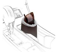 Extra Large Sunglasses Stand Compatible with Car Cup Holder, Plush Lined Vegan Leather Eyewear Storage, Scratch Protection (Brown)