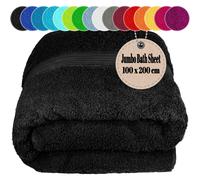 Extra Large Super Jumbo Bath Sheet Black 100x200cm Egyptian Cotton Soft XXL Bath Sheet