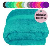 Extra Large Super Jumbo Bath Sheet Teal 100x200cm Egyptian Cotton Soft XXL Bath Sheet