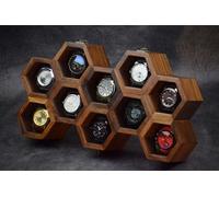 Extra Large Superior Rosewood Honeycomb Watch Box Display Case Holder Collector Organizer for Men, Men's Vintage Watch Storage Box to Store and Keep your Watches Safe and Sophisticated.