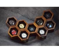 Extra Large Superior Rosewood Honeycomb Watch Box Display Case Holder Collector Organizer for Men, Vintage Watch Storage Box to Store and Keep your Watches Safe and Sophisticated (nine storage)