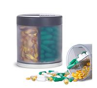 Extra Large Supplement Organizer with 4 Compartments Easy Open Pill Dispenser Monthly Medicine Vitamins Organizers Storage Pill Bottles,Gray