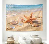 Extra Large Tapestry 240x180 cm, Beach Tapestry Wall Hanging for Bedroom,Soft Fabric Backdrop, Summer Coastal Giant Wall Decor for Living Room C-624