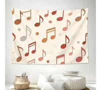 Extra Large Tapestry 240x180 cm, Music Notes Tapestry Wall Hanging for Bedroom,Soft Fabric Backdrop, Beige Background Giant Wall Decor for Living Room C-736