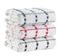 Extra Large Tea Towels for Kitchen 65 x 40cm Terry Tea Towels 100% Cotton | Soft Absorbent, Lint-Free Towel for Dishwashing Cleaning | Striped Towels Durable & Reusable | Hotel Quality Cloths (3)