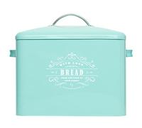 Extra Large Teal Farmhouse Bread Box for Kitchen Countertop - Breadbox Holder Fits 2+ Loaves - Bread Storage Container Bin - Rustic Bread Keeper Vintage Metal Kitchen Decor for Counter(Bread Box)