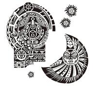 Extra Large Temporary Tattoo Similar The Rock Arm Chest Big Totem Body Maori Tattoos Sticker For Men Women Makeup Waterproof Fake Tattoo, 2-sheet