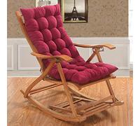 Extra Large Thick Rocking Chair Cushion High-Back Sun Lounger Pad Non-Slip Seat Mattress for Garden Patio Recliner Red 48x120cm (19x47inch)