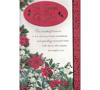 Extra Large To Both of You Christmas Card, Traditional Xmas Design, 30.5 x 20.3 cm, 8-Page Insert