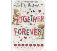 Extra Large To My Husband Valentine's Day Card, Cute Romantic Teddy Design, 8-Page Insert, 30 x 20 cm