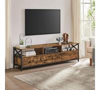 Extra Large TV Stand Cabinet 3 Drawers 3 Open Shelves Steel VASAGLE Brown One Size
