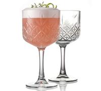 Extra Large Vintage Coupe Glass Set of 2, Crystal Design Cocktail Glasses, Long Stem Martini Margarita Champagne Wine Goblet, Elegant Barware for Home & Parties (16.9oz/500ml) (Queen Set of 2)