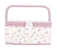 Extra Large Vintage Handmade Sewing Basket Kit - Organizer for Needles, Thread, Tape Measure, Thimbles and Other Sewing Supplies Storage