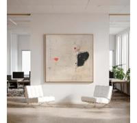 Extra large wall art Canvas print Abstract Graffiti art in red, black and cream tones Aesthetics Living Room Decor 65x65cm Frameless