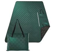 Extra Large Waterproof Hunter Green Outdoor Blanket - Foldable Sandproof Beach Mat for Family Camping Hiking Yoga - 80 x 118 Inch Ideal for Parks & Wet Grass