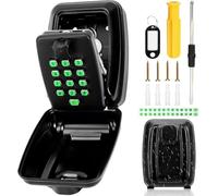 Extra Large Weatherproof Wall Mounted Key Safe - Illuminated Buttons, 12-digit Resettable Code, Secure Outdoor Lock Box For Home, Garage, Office, School