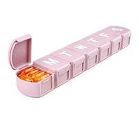 Extra Large Weekly Pill Box Organizer 7 Day, MOLN HYMY 1 Week Jumbo Pill Dispenser Case One Time a Day, Daily Med Container to Hold Vitamin and Supplement (Purple Pink)