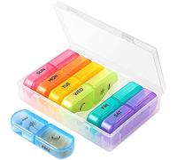 Extra Large Weekly Pill Organizer 2 Times a Day, 7 Day Pill Box Case AM PM Portable Travel Medicine Organizer Box Big Compartments for Pills Vitamin Fish Oil Supplements Arthritis Friendly
