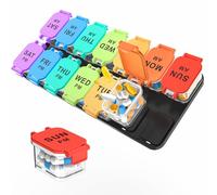 Extra Large Weekly Pill Organizer - 7 Day AM/PM Pill Box, Twice a Day XL Pill Container for Vitamins and Supplements, Airtight & Detachable Design, Ideal for Daily Medication Management