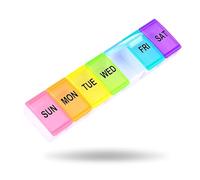 Extra Large Weekly Pill Organizer, 7 Day Pill Box, Travel Pill Case, Daily Pill Dispenser Holder Container for Medicines Vitamin Finish Oil (White)