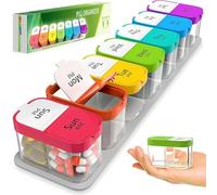 Extra Large Weekly Pill Organizer - Jumbo Rainbow Pill Case - XL 7 Day Am Pm Pill Holder