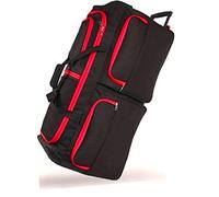 Extra Large Wheeled Holdall Suitcase Sports or Travel Bag Trolley Luggage (34", Black/Red)