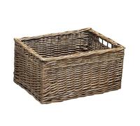 Extra Large Wicker Storage Basket with Handles, Antique Wash Brown Willow, Rectangular, 47x23x35cm