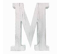 Extra Large Wood Decor Letters Wood Distressed White Letters DIY Block Words Sign Alphabet Free Standing Hanging for Home Bedroom Office Wedding Party (M)