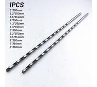 Extra length drill bit with straight shank manufactured from W6 high speed steel for precise deep hole work (B)