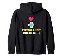 Extra Life Unlocked Open Heart Surgery Cardiac Survivor Zip Hoodie