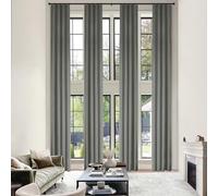 Extra Long 100% Light Blocking Chenille ains, 50" W x 180" L, 2 Panels, Rock Grey, Thick Thermal Drapes for Privacy, Loft & Tall, Ele Home Decor
