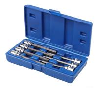 Extra Long 110mm Hex Bit Set 3/8 Drive 7PC(Hex) | Extended 110mm design, reaches tight spaces, fits standard ratchets, for durable alloy, metric sizes