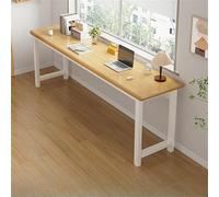 Extra-Long 15.7'' Rectangular Office Desk - Modern Writing Table for Home & Rental Use Light Brown/White 55" L x 16" W x 30" H Ideal for Home Office Living Room Workspace Study Desk