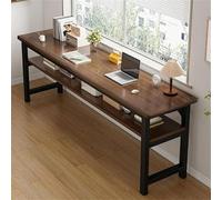 Extra-Long 15.7'' Writing Desk for Office & Living Room 55" L x 16" W x 30" H Brown/Black Includes Shelf Ideal for Cuter Rental Homes & Workspace Solutions