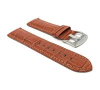 Extra Long, 20mm Alligator Pattern Smartwatch Band Strap fits Motorola 360 (42mm Case) & Many More, Leather, Tan