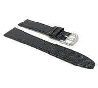 Extra Long, 20mm Black Lizard Pattern Leather Smartwatch Band Strap fits Skagen Hagen, Signatur, Hald & Many More