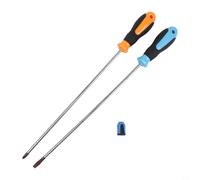 Extra Long 400mm Screwdriver Set with Magnetic Tips - Slotted & for Phillips (Cross) Hand Tools for DIY, Construction & Tight-Space Work - 3-Piece Ca