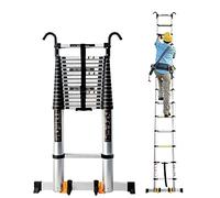 Extra Long 5.9m Telescoping Ladder with Hook & Stabilizer Heavy-Duty Aluminum Extension Ladder for Rooftop & Outdoor Work Supports 150kg Ideal for Home & Professional Use