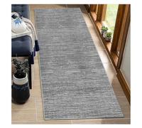 Extra Long 50x350cm Gray Non-Slip Runner Rug - Heavy-Duty Washable Kitchen Mat & Hallway Carpet with Anti-Skid Rubber Backing for Entryway, Bedroom, and Corridor