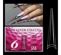 Extra Long 5XL Clear French Nails Tips for Creative Designs 180pcs in Various Sizes Manicure Art Accessories ABS Tips
