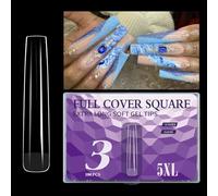 Extra Long 5XL Clear Nails Tips for Professional Acrylic Nails 180pcs Full Covers French Styles Manicure Nails Art